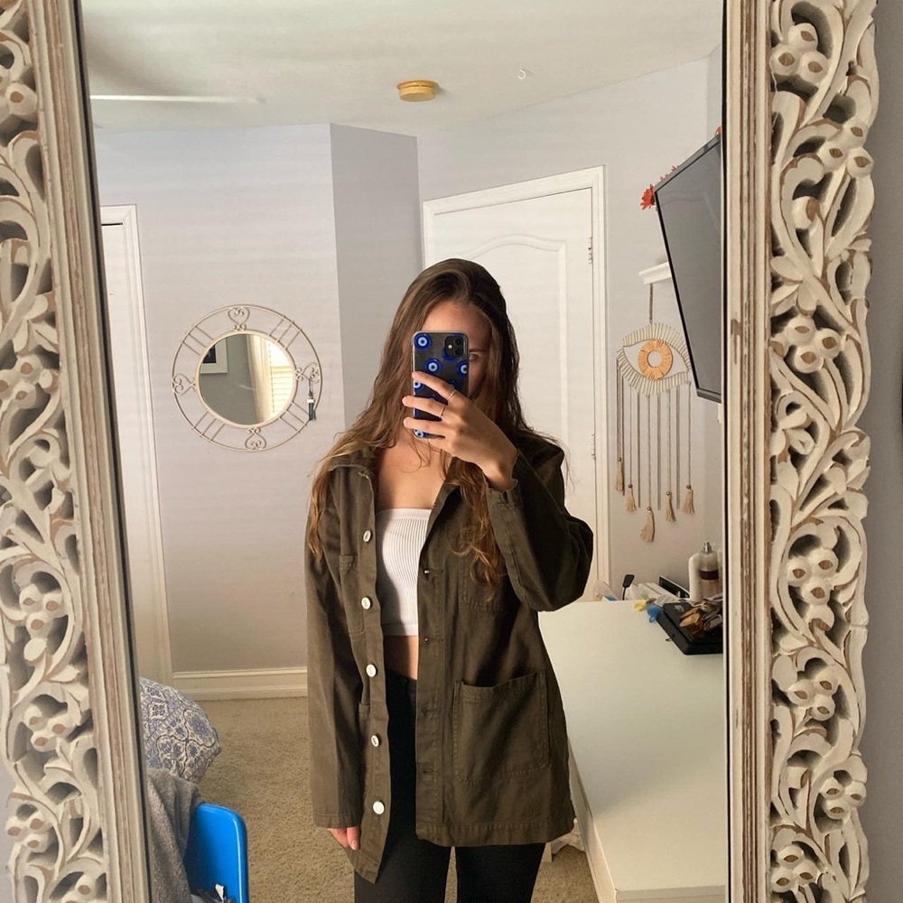 Dark Green Pacsun Cargo Jacket (size XS-S)